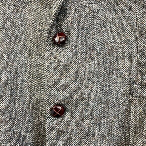 Vintage Oakton Men’s 46R Pure Virgin Wool Classic Grey Suit Jacket Sports Coat - Picture 10 of 12